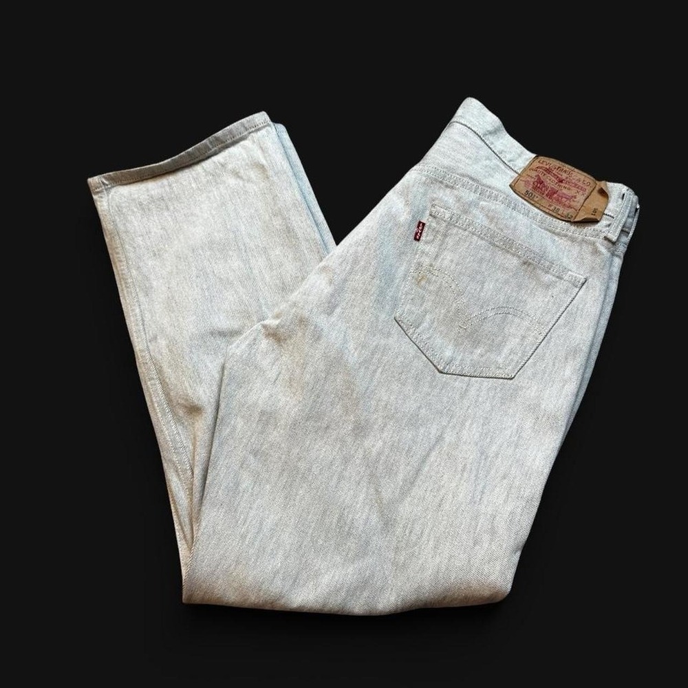 Levi's Y2K grey 501 straight fit denim casual jeans size 38x32
